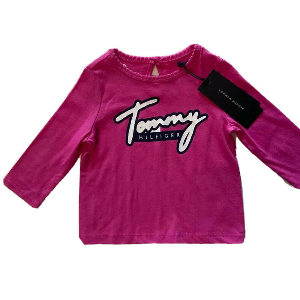 Tommy Hilfiger Children Little Girl Baby Toddler Long Sleeve Shirt Top Pink 24M